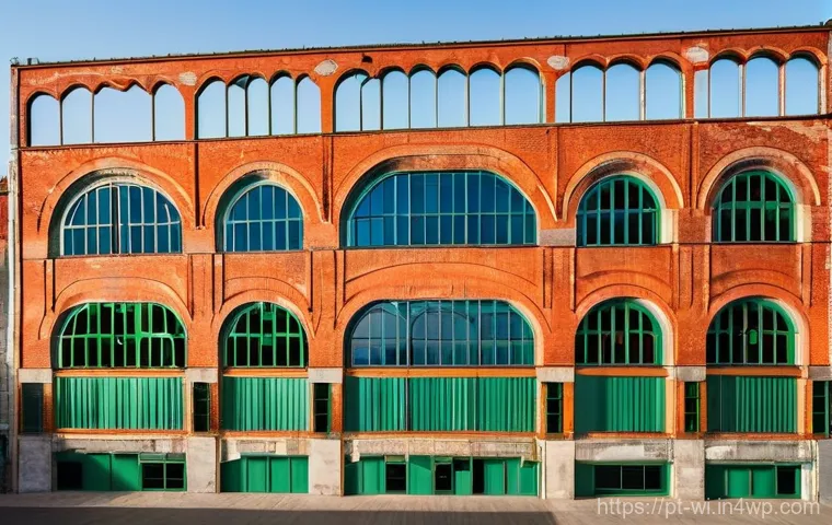 전환된 폐공간의 도시 재생 효과 - **Prompt:** A dynamic, wide-angle shot capturing the adaptive reuse of a grand, abandoned industrial...